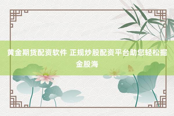 黄金期货配资软件 正规炒股配资平台助您轻松掘金股海