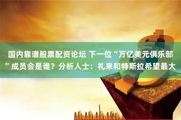 国内靠谱股票配资论坛 下一位“万亿美元俱乐部”成员会是谁？分析人士：礼来和特斯拉希望最大